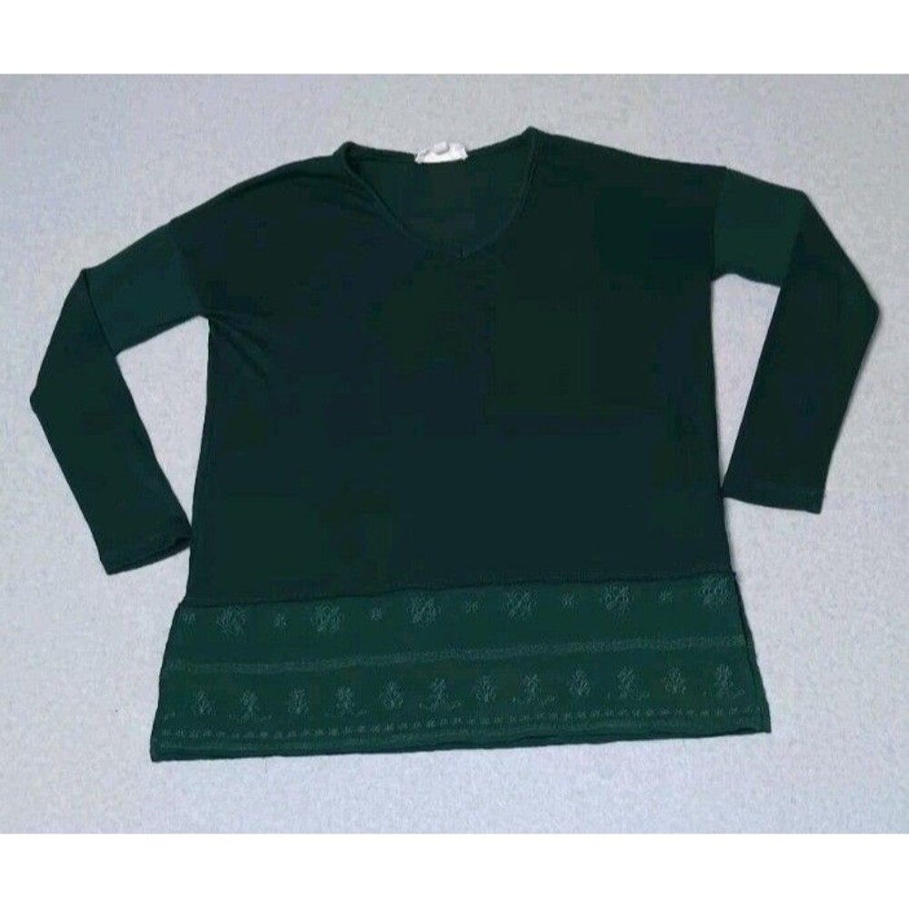 Cloud Chaser Anthropologie Layered Tunic Blouse Small Forest Green Lagenlook